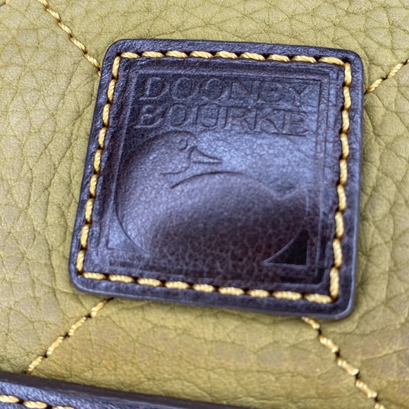 Green Dooney & Bourke Suede Quilted Leather Satchel Purse - Picture 4 of 15